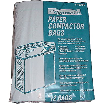 30 Whirlpool Trash Compactor Bags Compatible with Kenmore 15" 